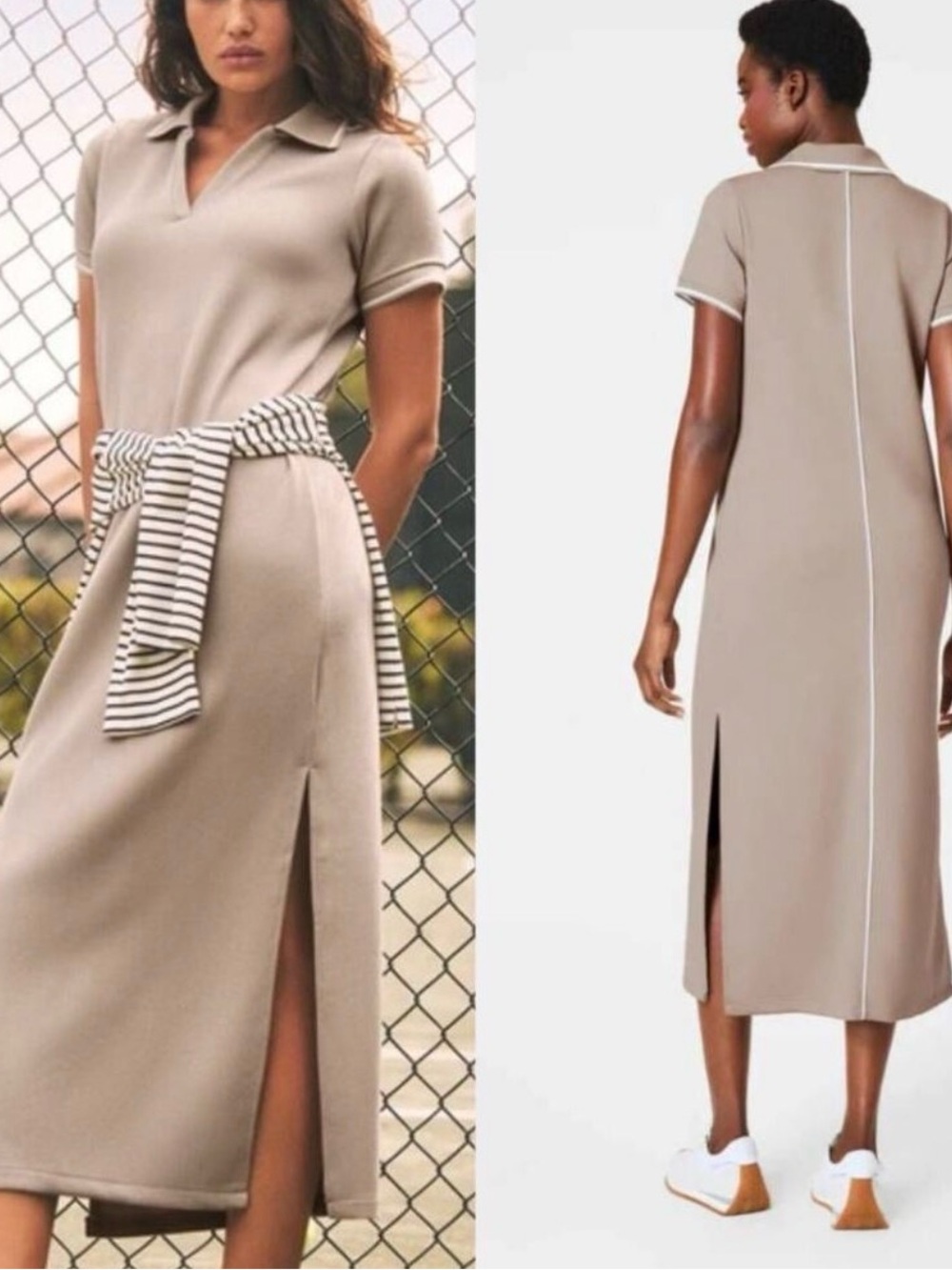 SPANX Air Essentials Pique Polo Midi Dress size M